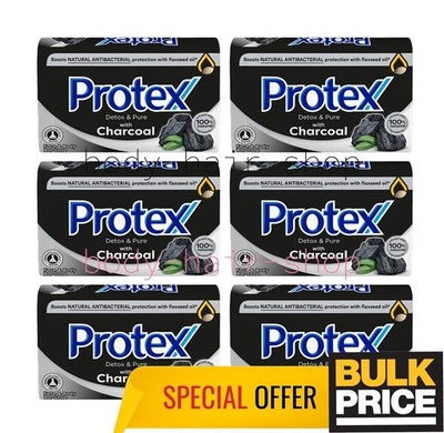 Protex Charcoal Antibacterial Soap Oil Control Detox Deep Cleansing 6er Pack 90g