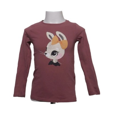 H&M, Langarmshirt, Größe: 110/116, Pink, Baumwolle/Elasthan, Print, Mädchen #rTi