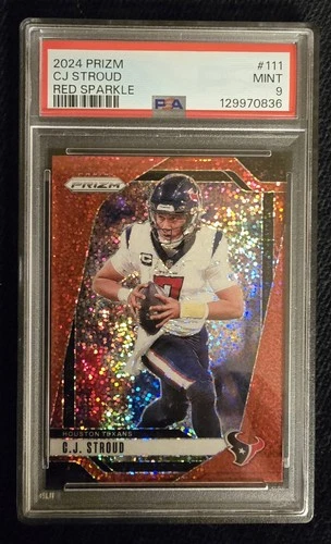 2024 Prizm CJ Stroud Red Sparkle PSA 9