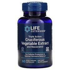 2 X Life Extension, Triple Action Cruciferous Vegetable Extract with Resveratrol