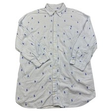 Polo Ralph Lauren Mens Large Striped Pony Button Down Pajama Sleepwear Shirt