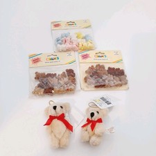 Vintage Flocked Mini Bears And Plush Teddies Teddy Bear Craft Lot New Old Stock