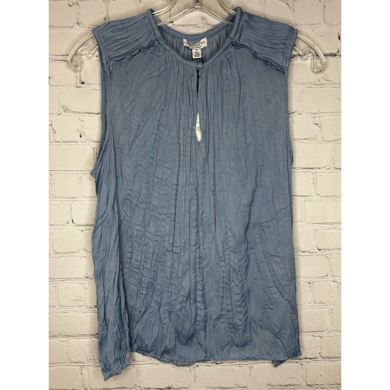 Current Air Crinkle Blue Top
