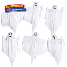6 Pack Halloween Hanging Tree Ghosts, 27.6 Inch Flying Ghost Decorations