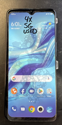 TCL 4X 5G TracFone LOCKED Black Android 11 Smartphone, 64GB Used Reset