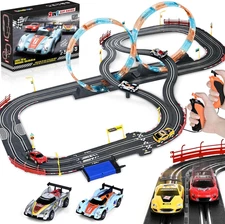 Boy Toys Gifts for 6 7 8-12 Years Old, Slot Car Race Track Sets with 4 Slot Cars