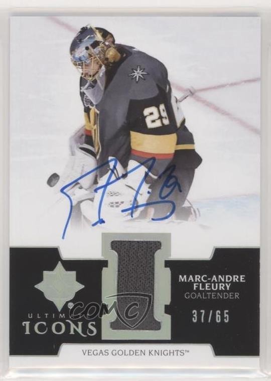2018-19 Upper Deck Ultimate Collection Icons 37/65 Marc-Andre Fleury Auto 0zu