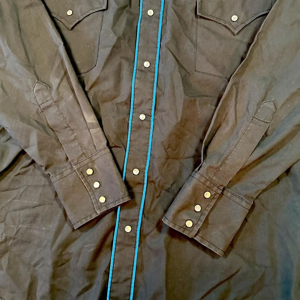 Camisa Western Bordada Vintage Años 90 Ely Cattleman Años 90 Bordada Perla Snap Foto 2 de 4