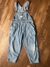 Vintage OshKosh B gosh Girls 6 Denim Overalls Blue Jean Bib Pants Pink Tag 1990s