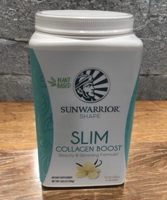 Sunwarrior Shape Slim Collagen Boost Slimming Beauty Plant-Based Vanilla 1.65 lb