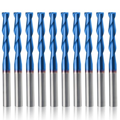 CNC Router Bits 1/8'' Shank CNC Bit End Mill Flat Nose Carbide Endmill Two Flute