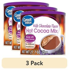  3 pack Great Value Milk Chocolate Hot Cocoa Drink Mix, 27 oz Canister