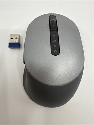 Dell-Multi-Device Wireless Bluetooth Mouse - MS5320W - Gray Silver- WITH DONGLE
