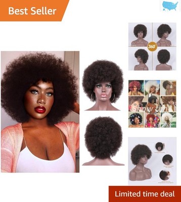 Elegant 70s Fluffy Kinky Afro Wig for Women - Perfect for Parties & Events