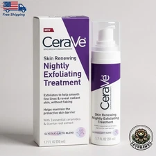 CeraVe Skin Renewing Nightly Exfoliating Treatment Serum Anti Aging 1.7 fl oz