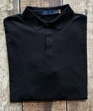 POLO RALPH LAUREN BIG TALL POLO SHIRT SOFT BLACK ON BLACK MENS 2XB EXCELLENT