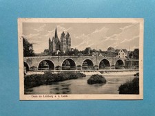 Old postcard from Cathedral of Limburg an der Lahn, Lahn bridge, used 1915