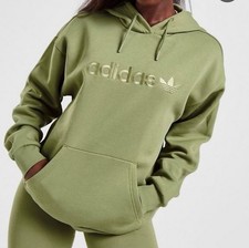 Womens adidas Originals Boyfriend Linear Hoody in green Size Medium