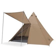 Family Camping Tent Large Waterproof Tipi Tents 8 Person Room Teepee Beige