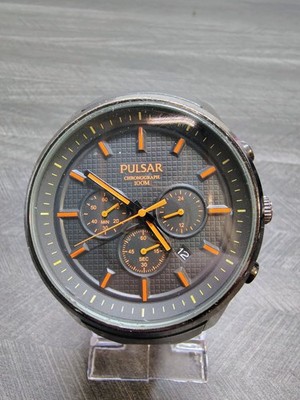 Pulsar by Seiko Men s Black Chronograph Watch Black Dial 10ATM 47mm PT3207