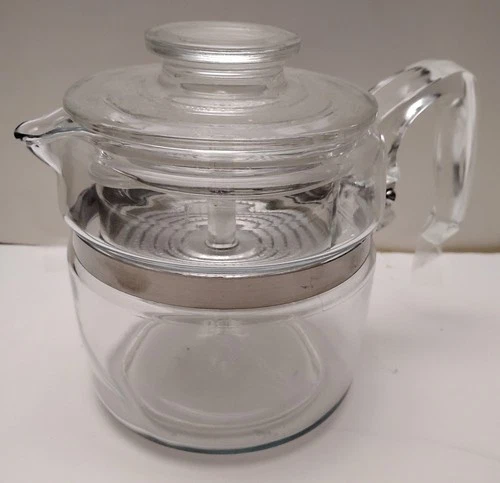 Vintage PYREX Flameware 7754-B Glass Percolator Coffee Pot 4 Cup
