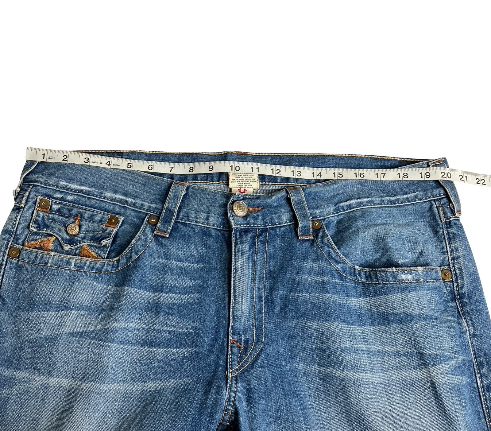 Vintage Y2K True Religion Jeans Mens 38x33 Straight Leg World Tour Made In USA thumbnail 14