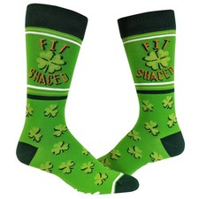 Men's Fit Shaced Socks Funny St Patricks Day Irish Drinking Party Novelty Socks