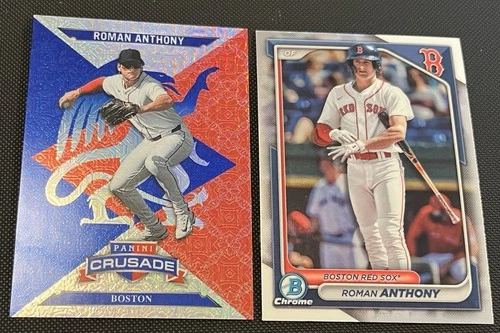 Panini Topps Roman Anthony Card Lot (2) Boston Red Sox Crusade Bowman Chrome