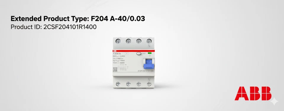 ABB F204 A-40/0.03 Residual Current Circuit Breaker (RCCB) - Photo 3/4