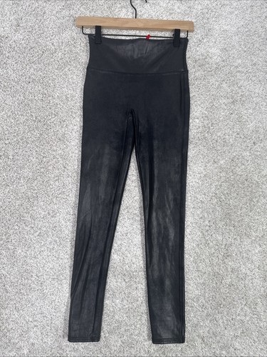 Spanx Women's Size Small Faux Black Leather Leggings Pants Stretch Causal - Picture 2 of 12