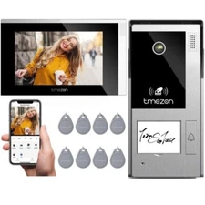 TMEZON Video Doorbell with 7'' inch Monitor  Smart Phone Connected Tow-Way-Audio
