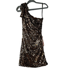 Gold Sequins Mini Dress Size 3 Juniors Homecoming Party Prom mermaidcore Fairy