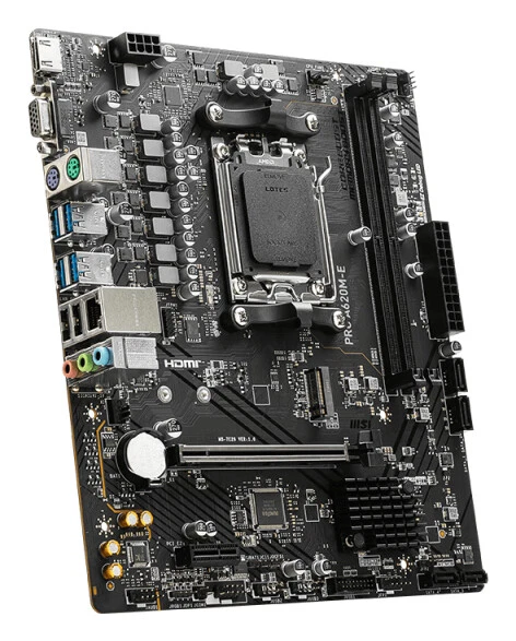 MSI PRO A620M-E Motherboard AMD A620 Sockel AM5 micro ATX DDR5 96GB 6000MHz PCIe - Imagen 3 de 4