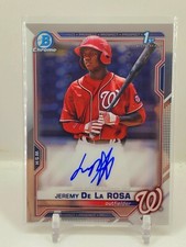2021 Bowman Chrome 1st Jeremy De La Rosa Auto Nationals ROOKIE RC Autograph C3