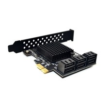 PCI-E 1X to 6 Ports SATA 3.0 Expansion Card IPFS HDD 6Gbps Marvell 88SE9215 Chip