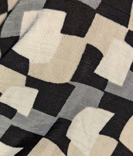 VERTIGO PARIS Women's Short Sleeve Dress Cubes Print Baby Grey Combo Size L NWT - Picture 10 of 15