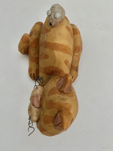 Tabby Cat Mouse Orange Blossom Bucket Suzi Skoglund Wire Whiskers 5" Figurine - Picture 11 of 11