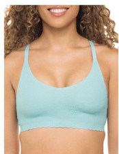 No Boundaries Junior's Wire-Free Bonded Racerback Bra Teal Dust Size XXL
