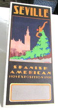1929 SEVILLE SPAIN Spanish American Exposition Brochure With Map Art Deco Design
