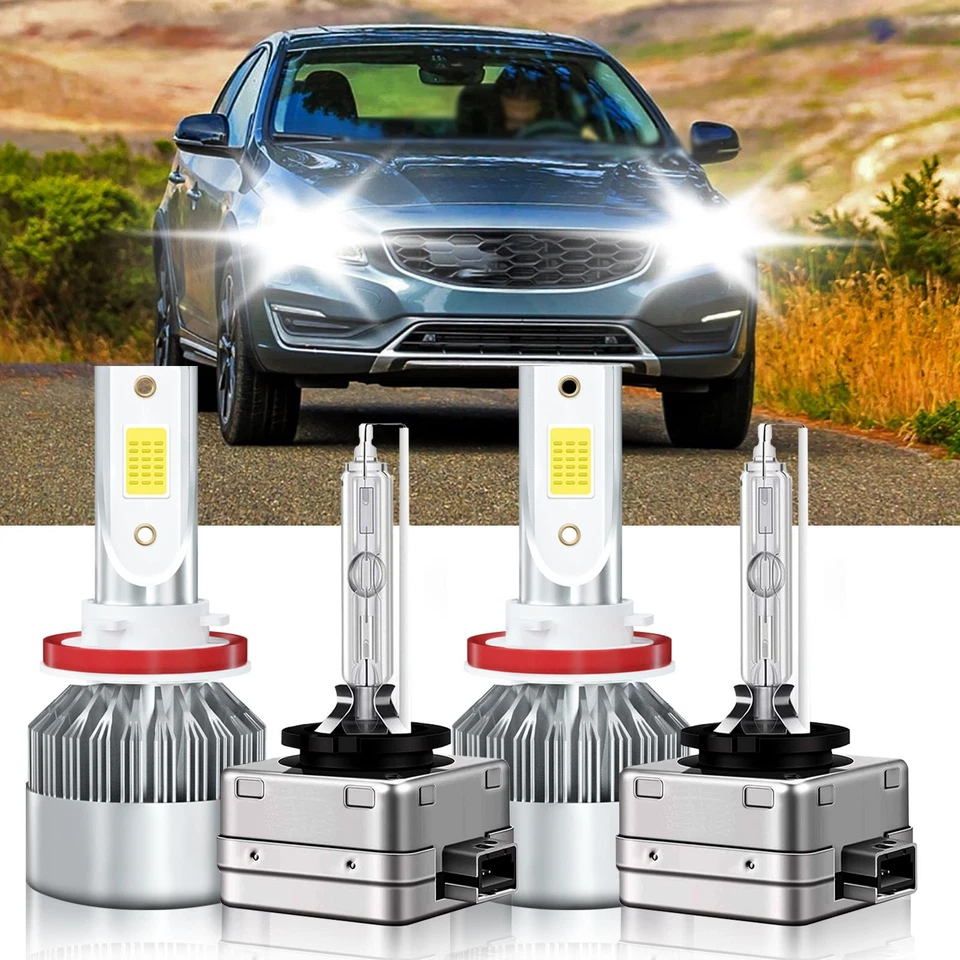 Combo de 4 bombillas de faros LED HID H11 D3S para Volvo S60 Cross Country 2016-2018 Foto 2 de 4