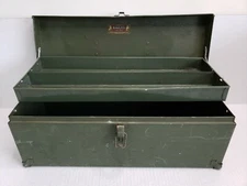 Vintage Kennedy Kits Tool Box Bighorn Line Green 19x7x7 USA