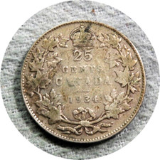 elf Canada 25 Cents 1934  D07   George V