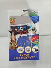 Toy Story 4 / 4 Piece Sheet Set Flat Fitted Pillow Cases Disney Pixar- Full Size