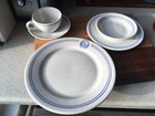Diner China Coffee Mug Cup Plate White With Blue Stripes Restaurant Ware 5 Piece — photo 7