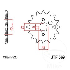 JT Front Sprocket 14 T 520 P JTF569.14 For Kawasaki Z 250 C 2 1981