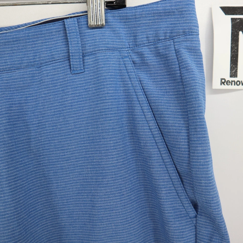 Men Puma Golf Performance Tech Golf Shorts Size 38 Blue Striped 9" Inseam Casual - Image 3 of 4