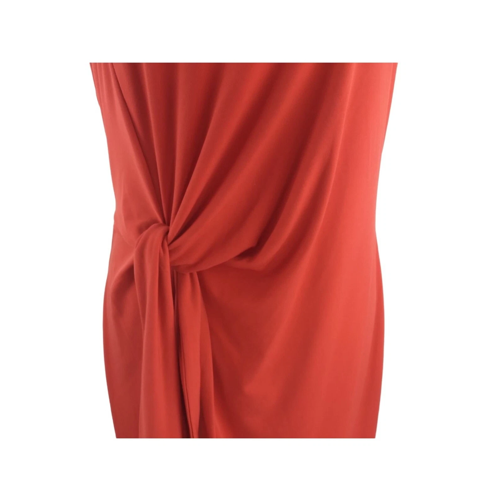 Abito smanicato arancione Michael Kors finto avvolgente con cravatta davanti tg Medium