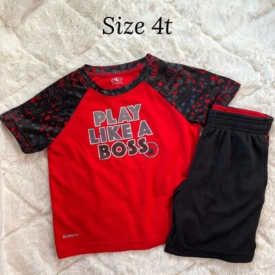 Boys Play Like a Boss Tee Shirt & Shorts Set Size 4t