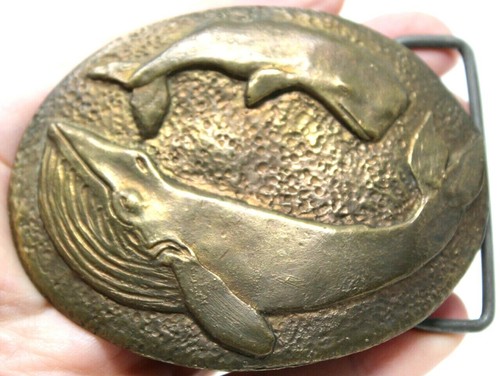Humpback Blue Gray Whale Dr Charles R. Belinky Artist 1976 Belt Buckle #D-13 - Picture 3 of 8