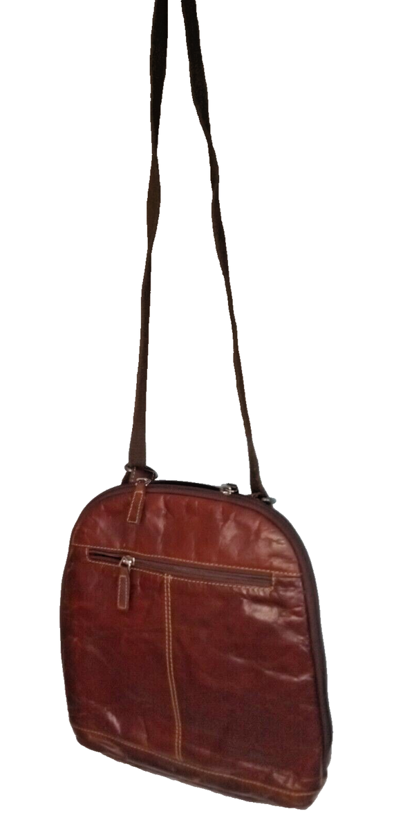 Jack Georges Voyager Convertible Backpack Crossbody Brown Leather